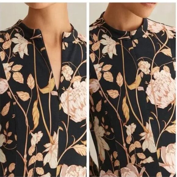 ME + EM Romantic Floral Print Stretch Woven Fit Flare Maxi Dress Size US 2 - Picture 6 of 10